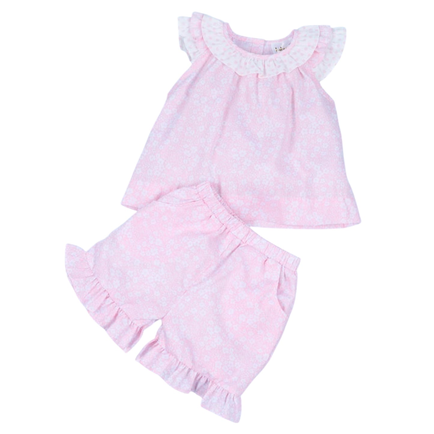 Pastel Pink Flower Short Set