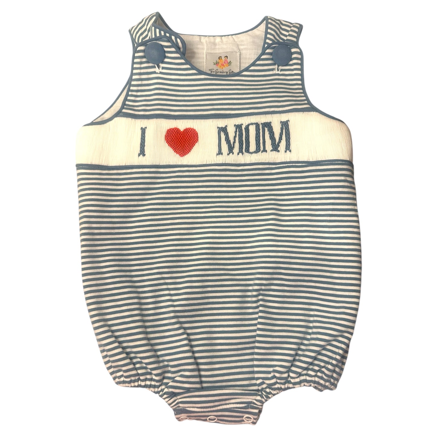I Love Mom Smocked Bubble