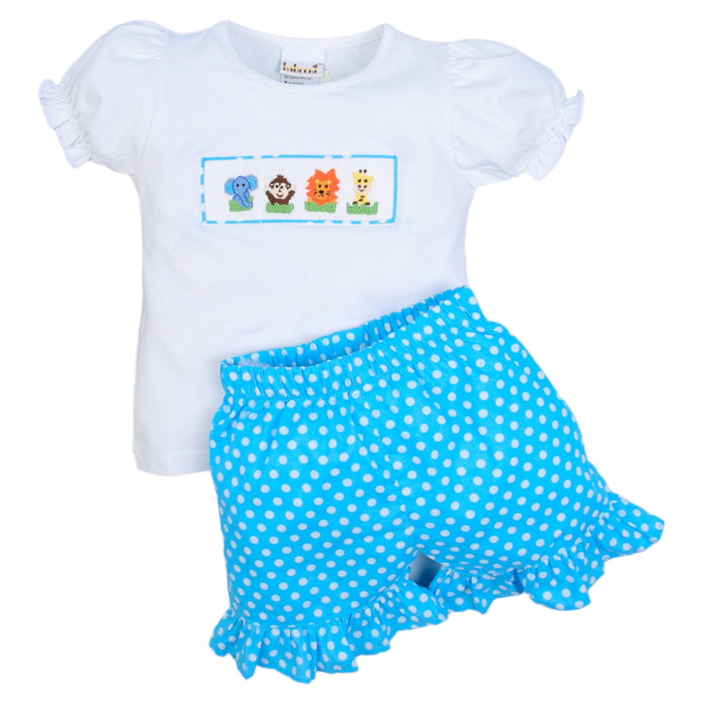 Wild Animals Smocked Short Set
