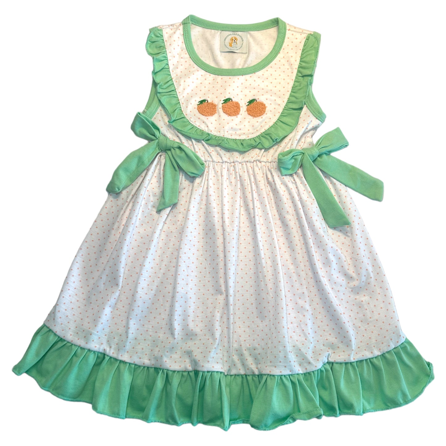 French Knot Peach Dress