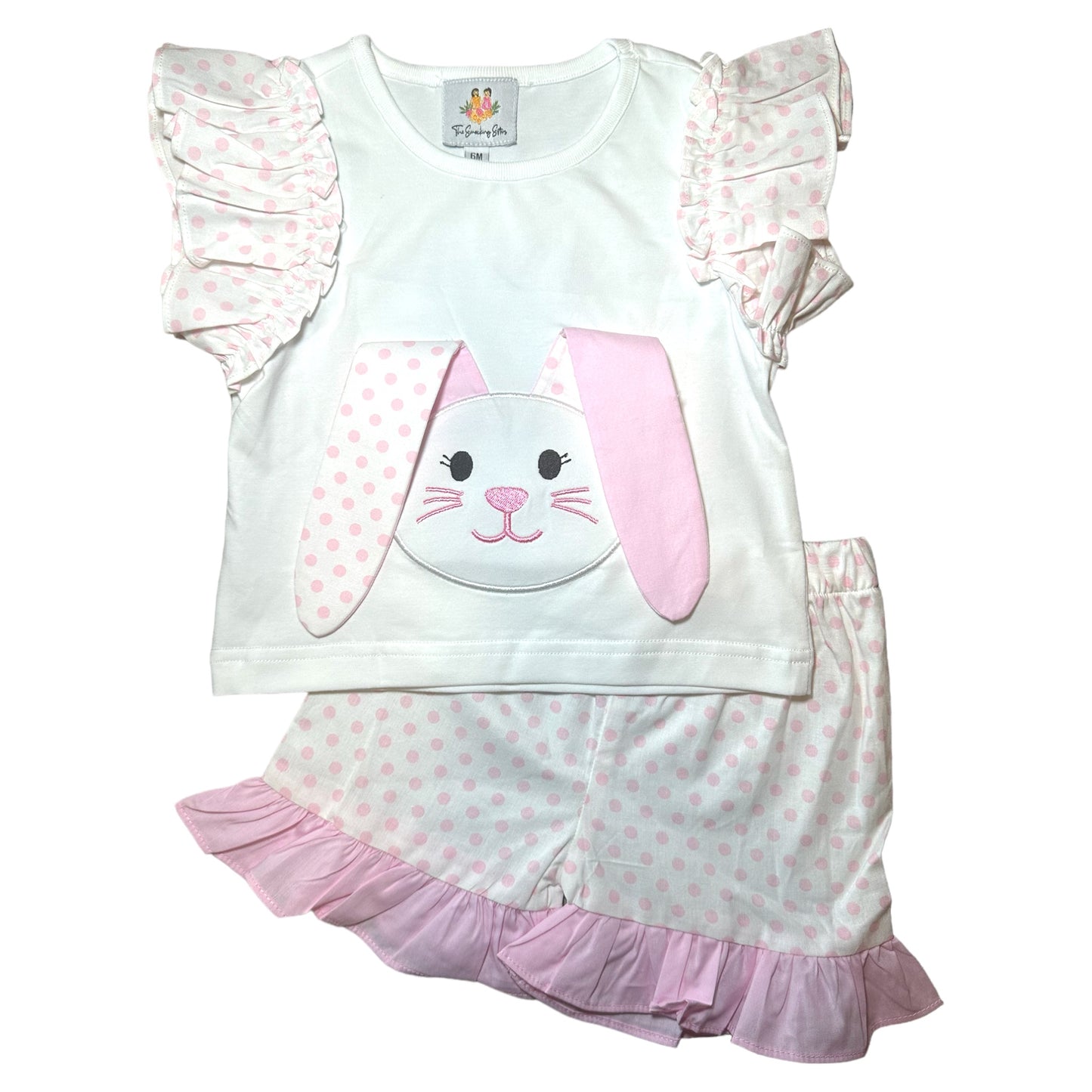 Applique Girl Bunny Short Set
