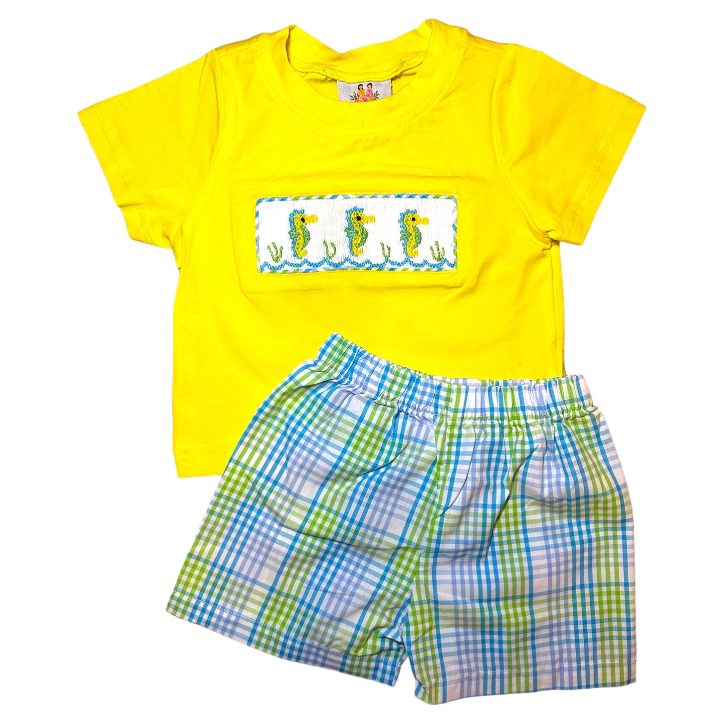 SeaHorse Smocked Short Set