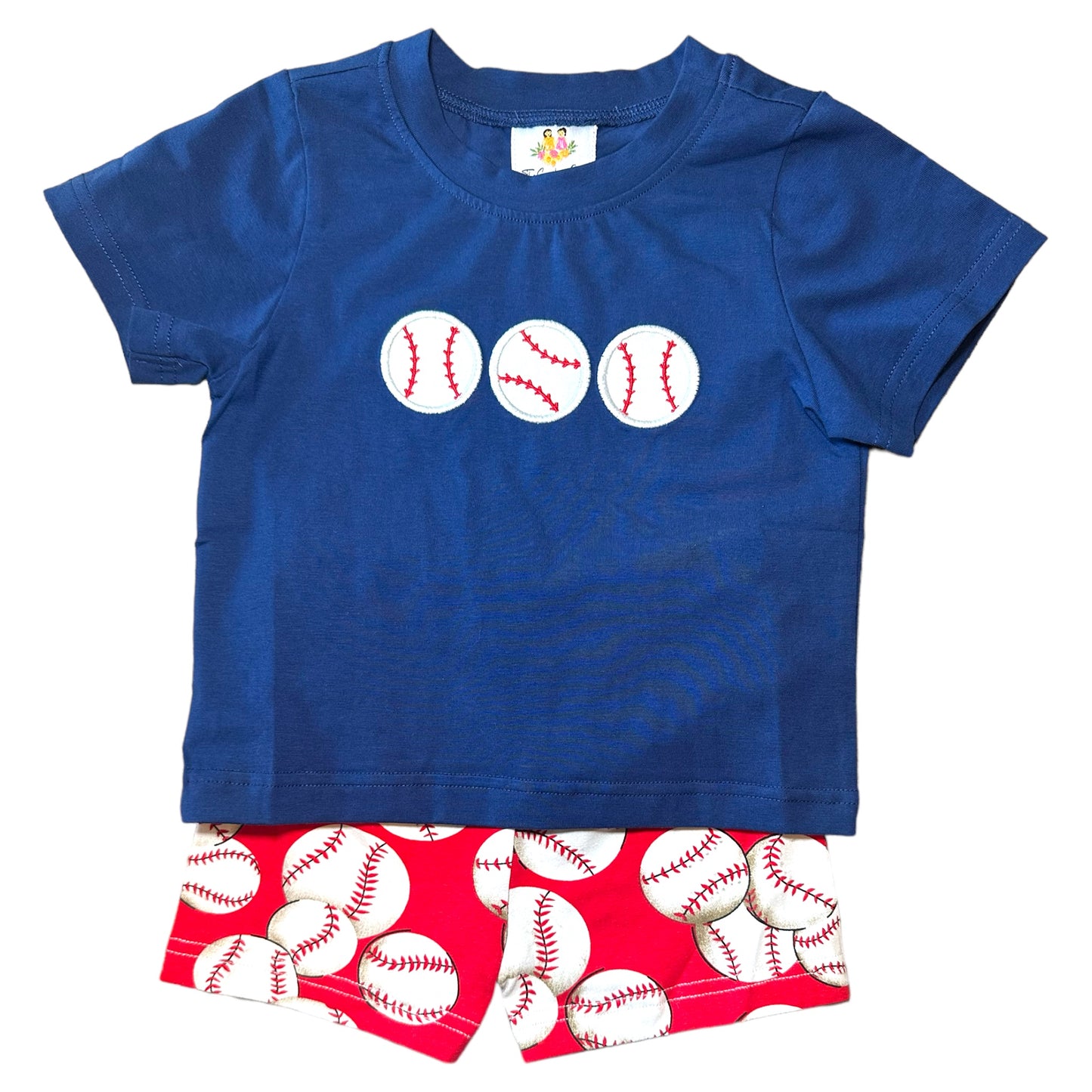 Baseball Applique Short Set