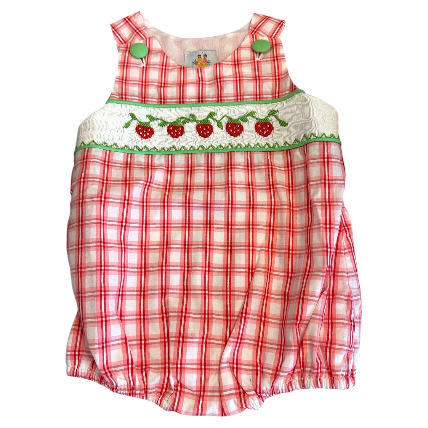 Smocked Strawberry Boy Bubble