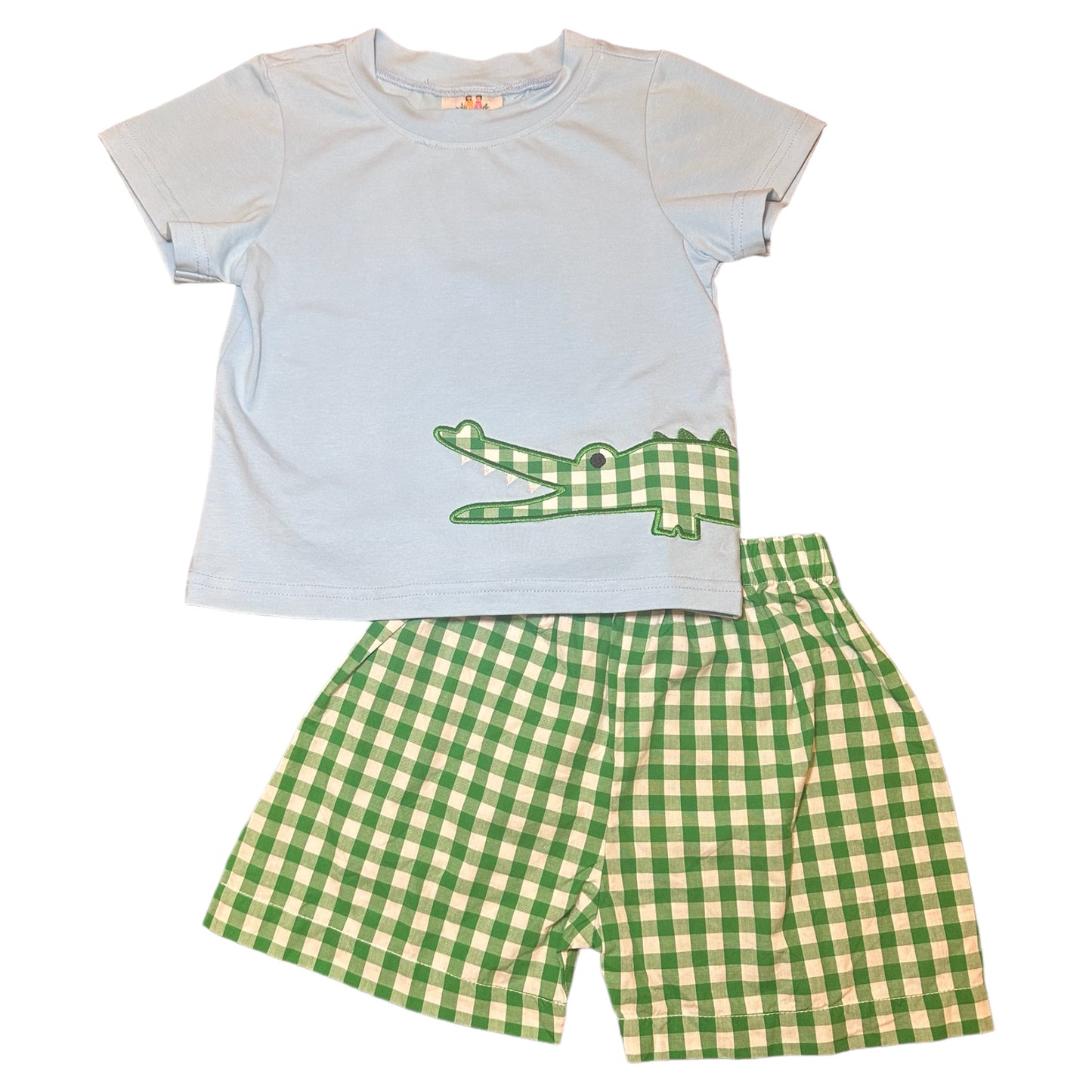Alligator Applique Short Set