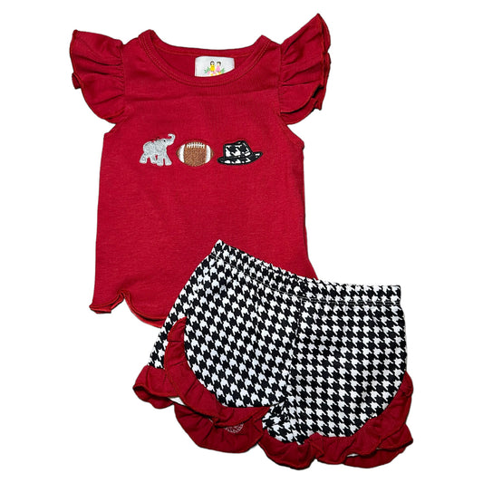 Girl Alabama Football Short Set