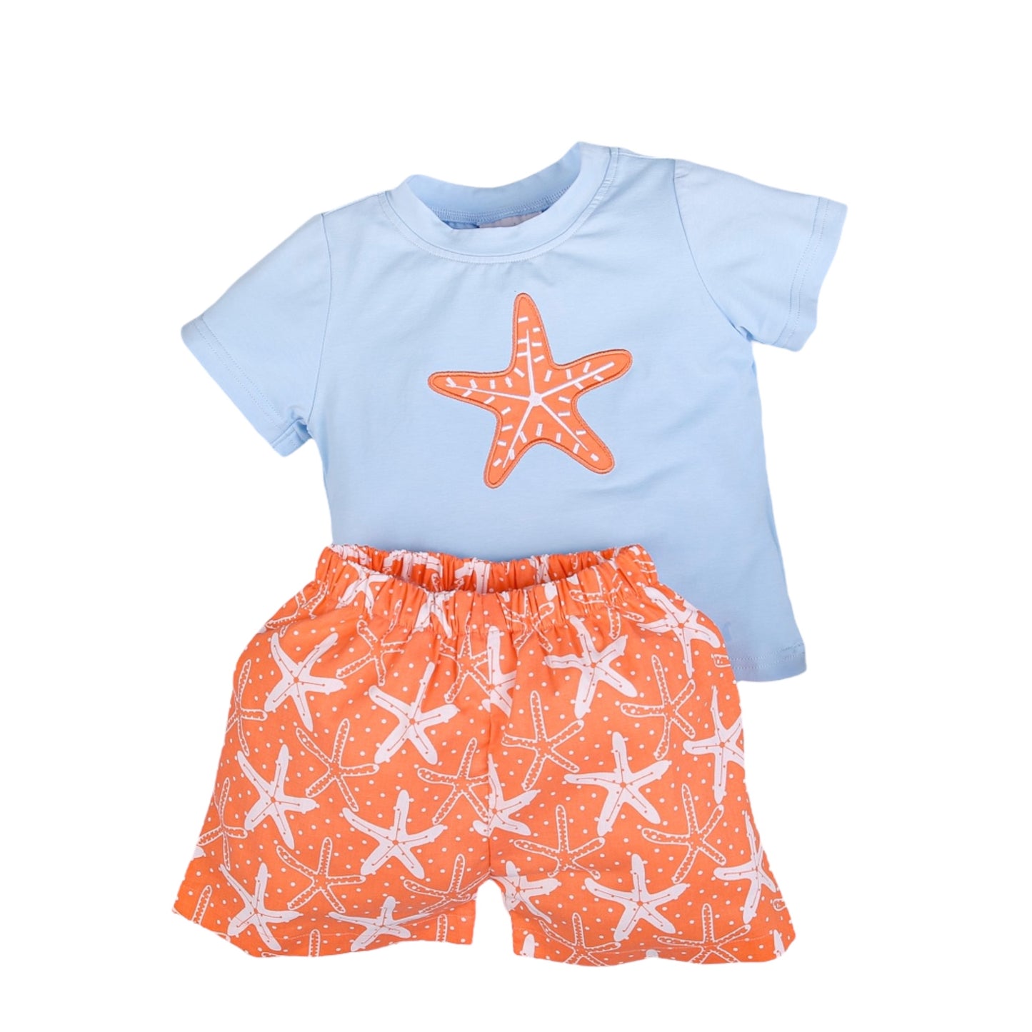 Star Fish Applique Boy Short Set