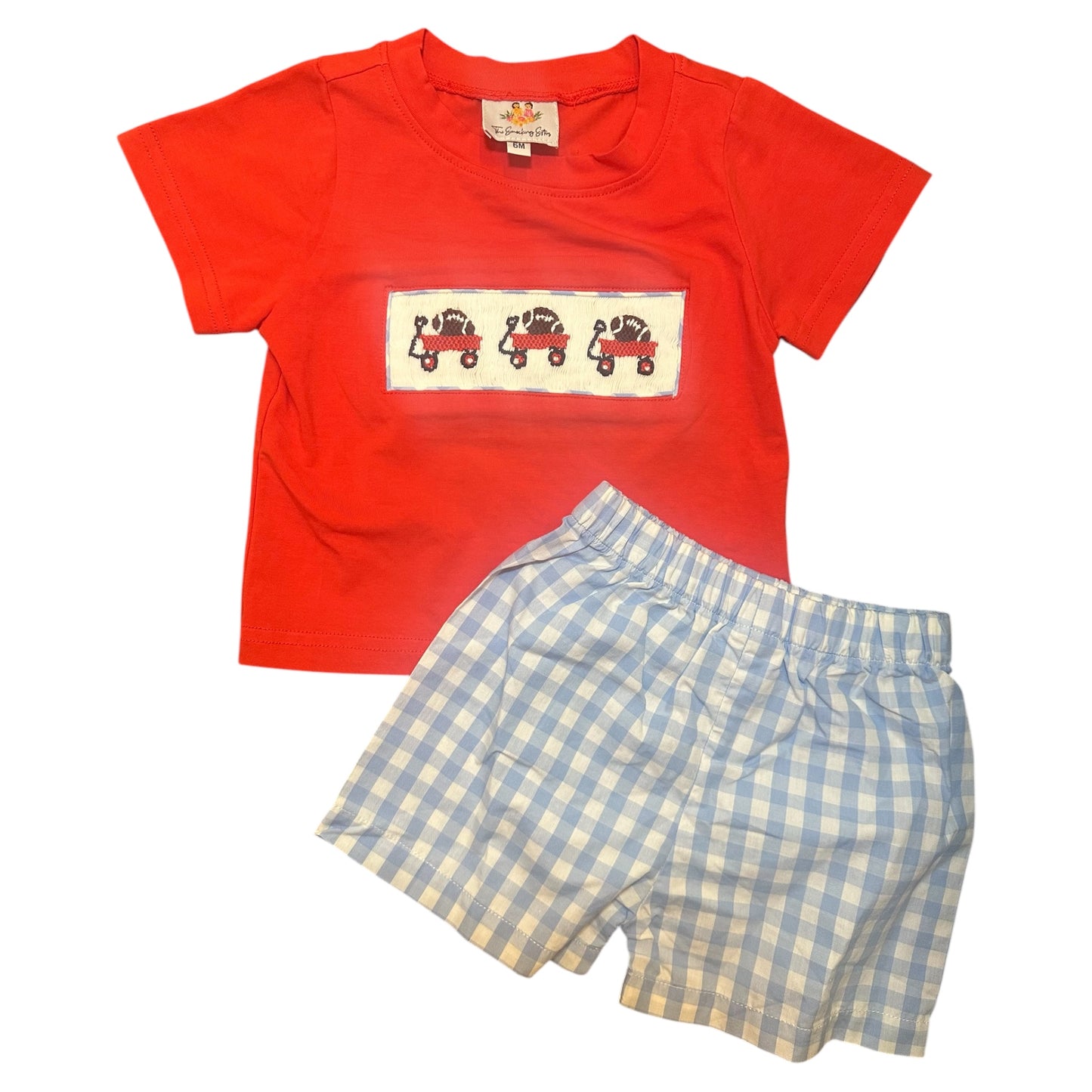 Smocked Football Short Set