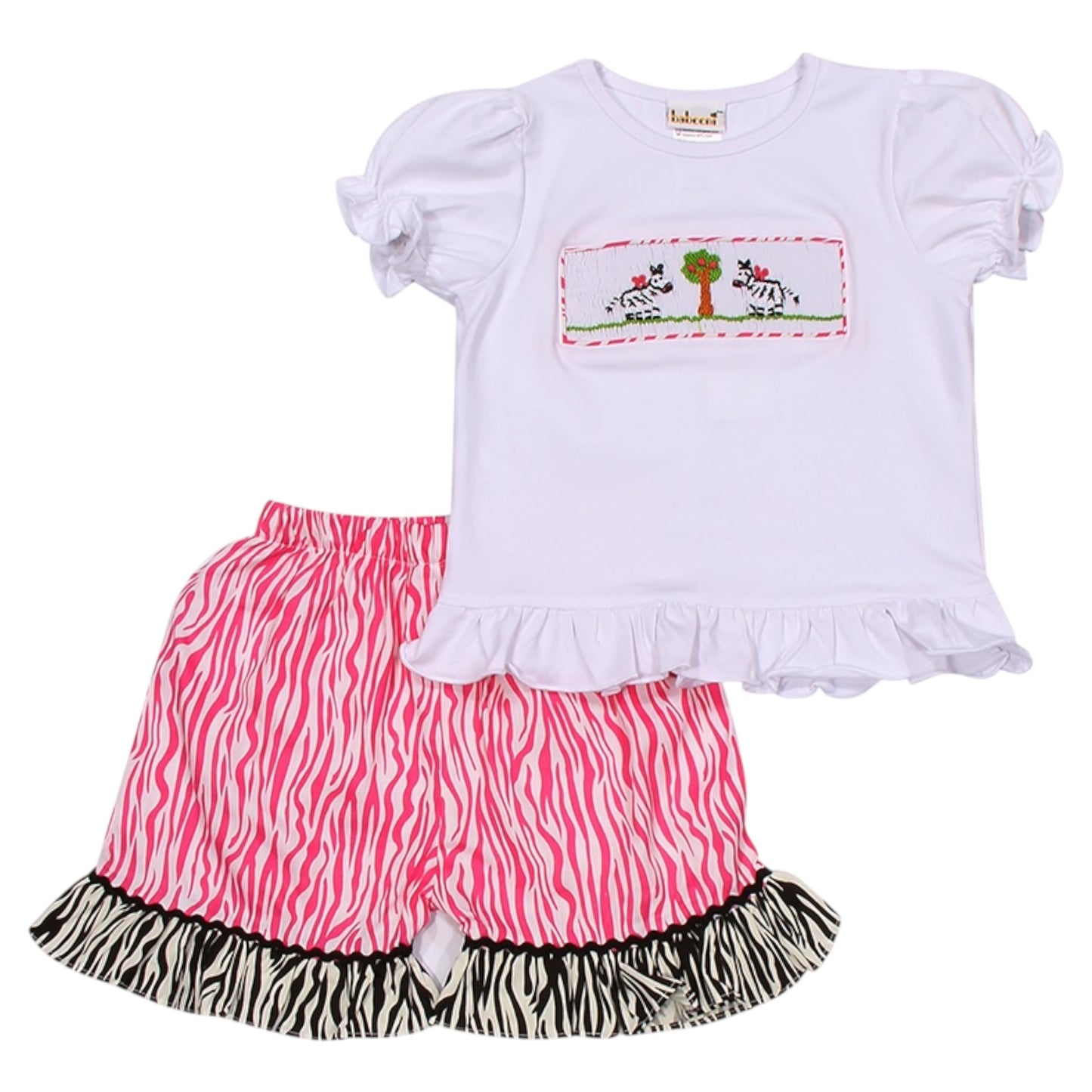 Zebra Smocked Short Set