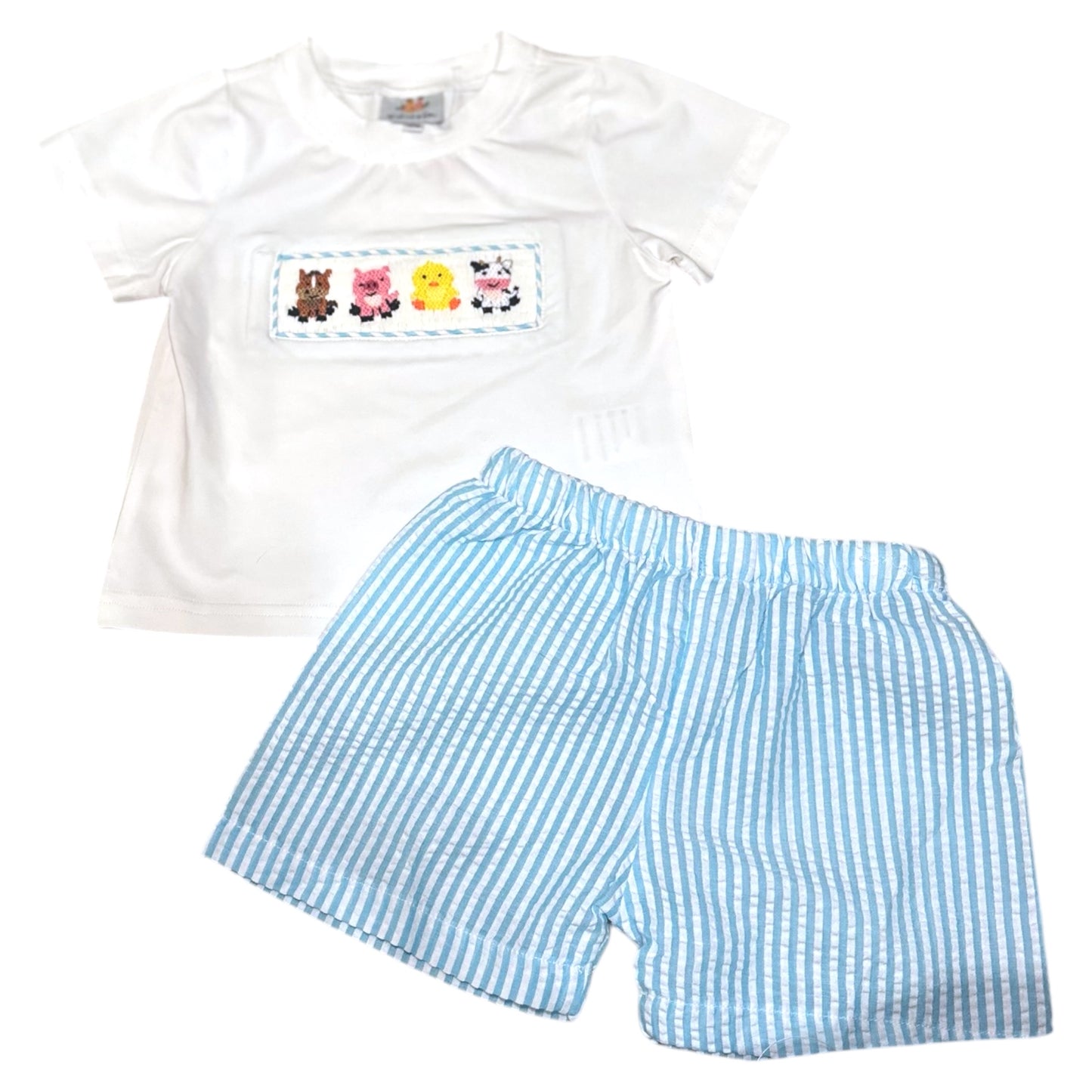 Smocked Farm Short Set