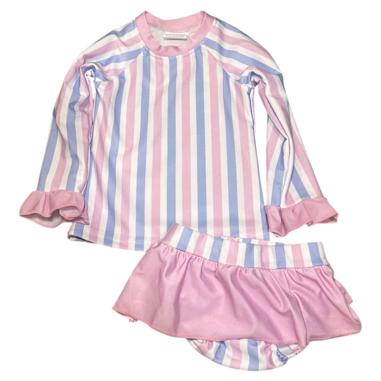 Pink & Navy Striped Rash Guard