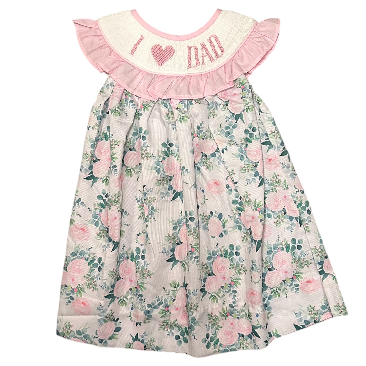 "I Love Dad" Smocked Dress