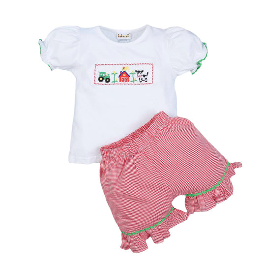 On the Farm Smocked Short Set