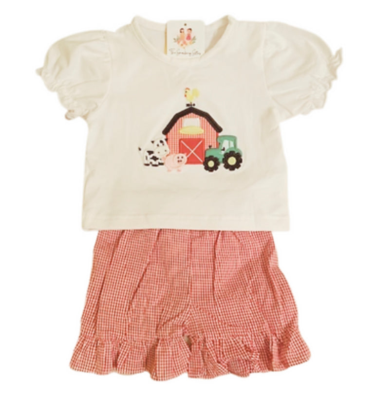 Girl Applique Farm Set