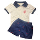 Anchor Embroidered Short Set