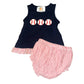 French Knot Baseball Girl Bloomer Set