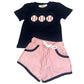 French Knot Baseball Boy Short Set