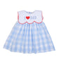 I Love Dad Gingham French Knot Dress