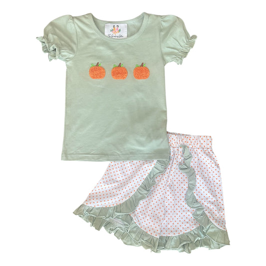 French Knot Pumpkin Short Set