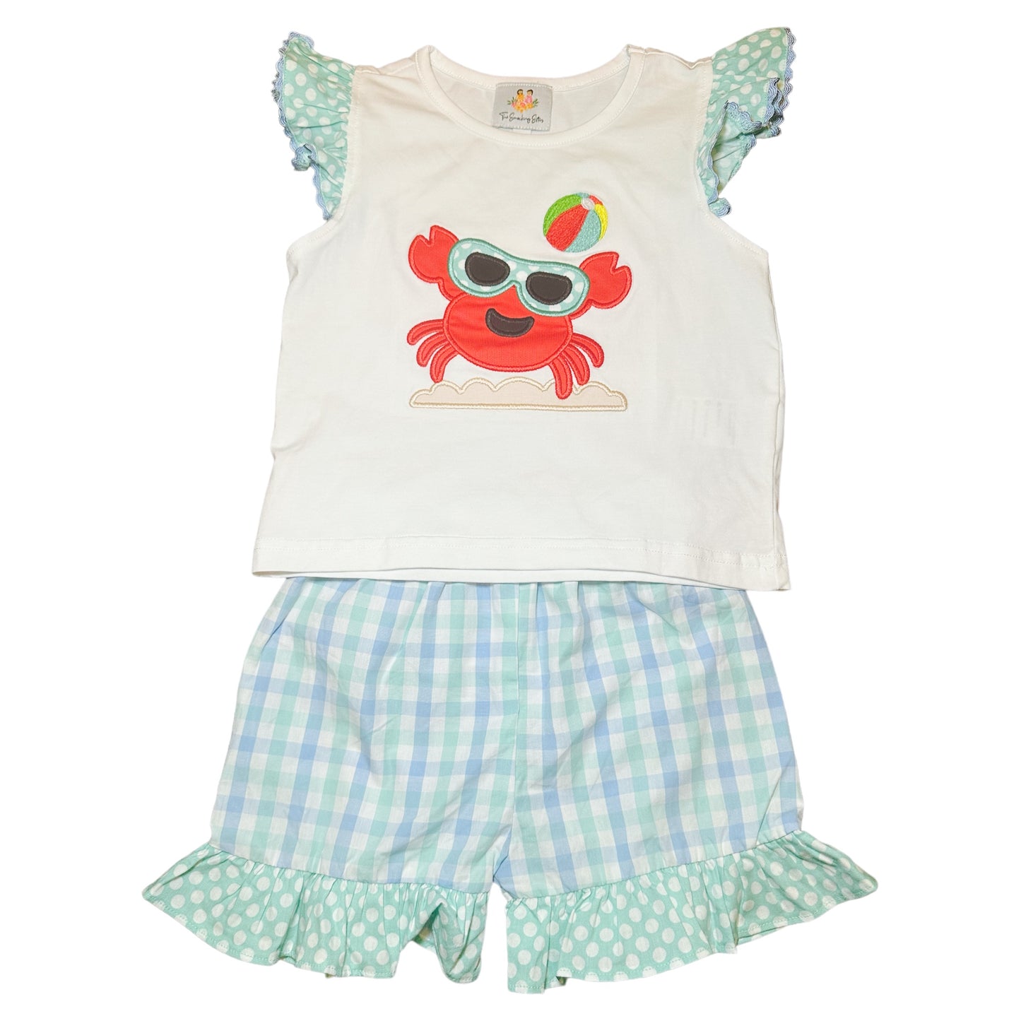 Crab Girl Applique Short Set