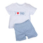 I Love Dad Smocked Short Set