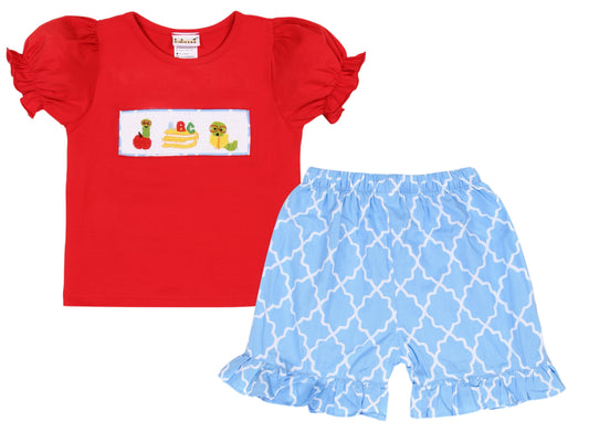 Back to School Smocked Short Set