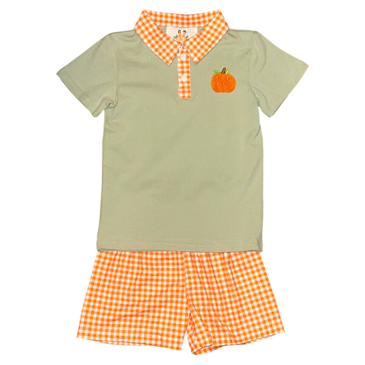 French Knot Pumpkin Short Set