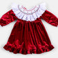 Red Velvet Smocked Dress