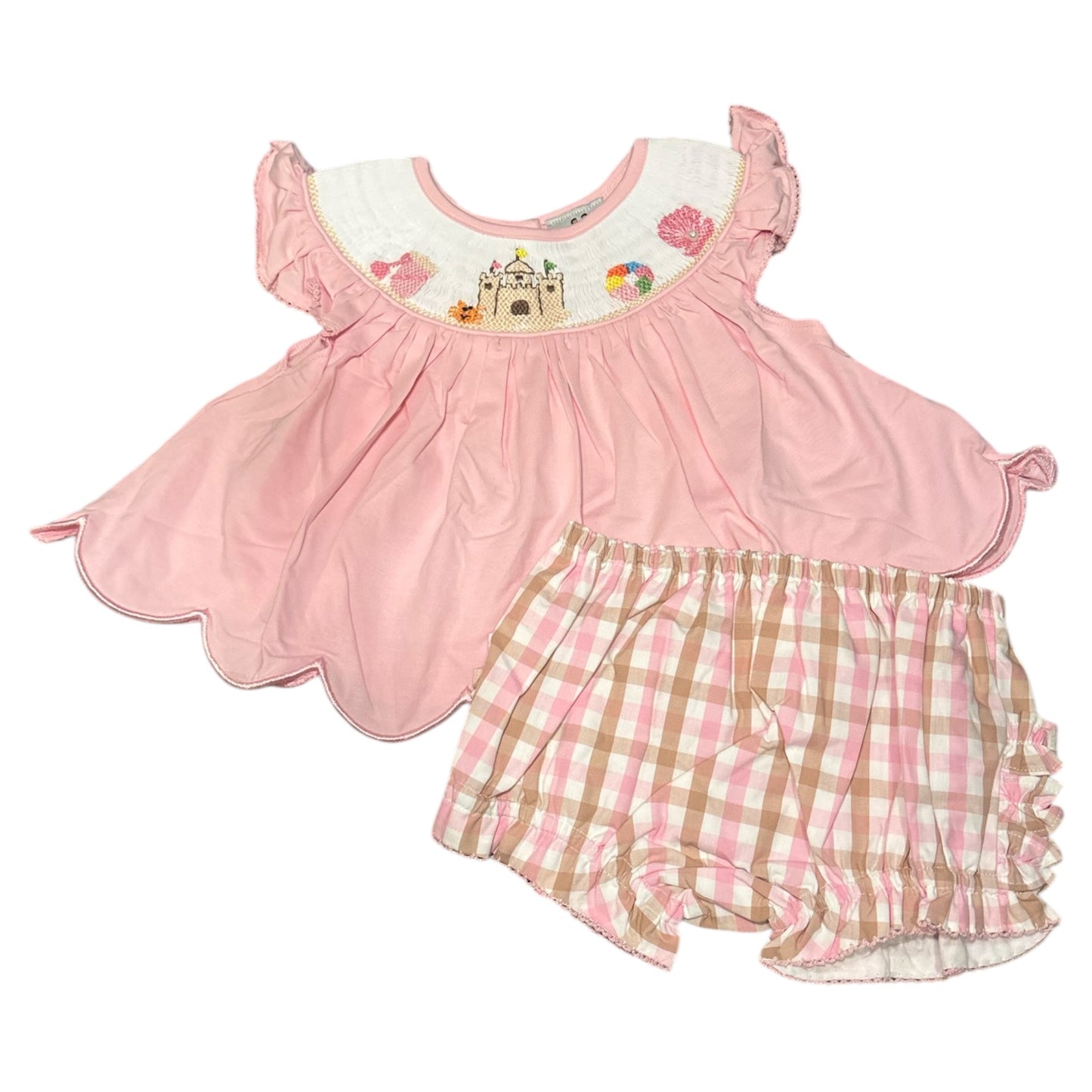 Smocked Sand Castle Bloomer Set