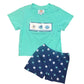 Navy Smocked Starfish Boy Set