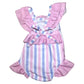 Pink & Navy Striped One Piece Swim