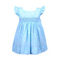 Blue Floral Smocked Dress