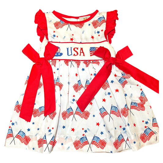 Smocked Patriotic Dress